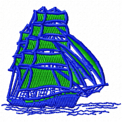 Boats Embroidery Design 12 Boats Embroidery Design 12